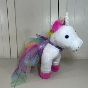 Build A Bear Color Craze Rainbow White Unicorn 12" w/ Dress and Magic Sound